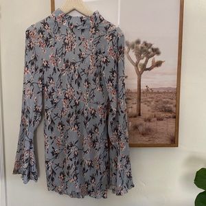 Missguided long sleeve floral mini dress